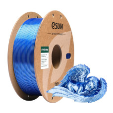 Пластик eSUN PLA-Silk Magic Двохкольоровий Колір: Blue+Silver з бабіною 1 кг